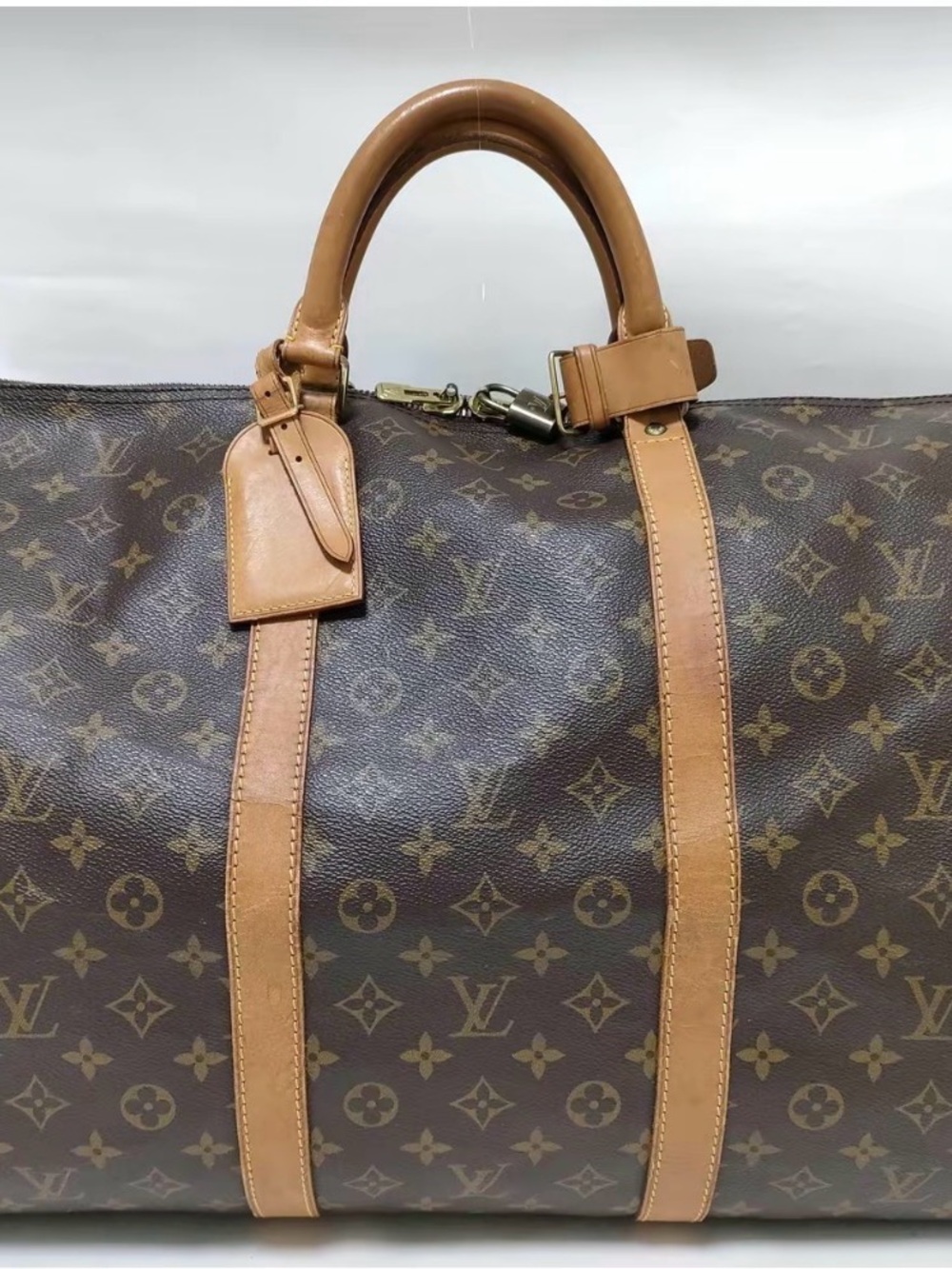 Louis Vuitton Monogram Duffel Bag in Brown and Tan Leather - Picture 1 of 6